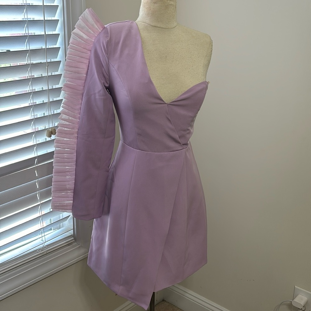 Lavender one shoulder, formal dress